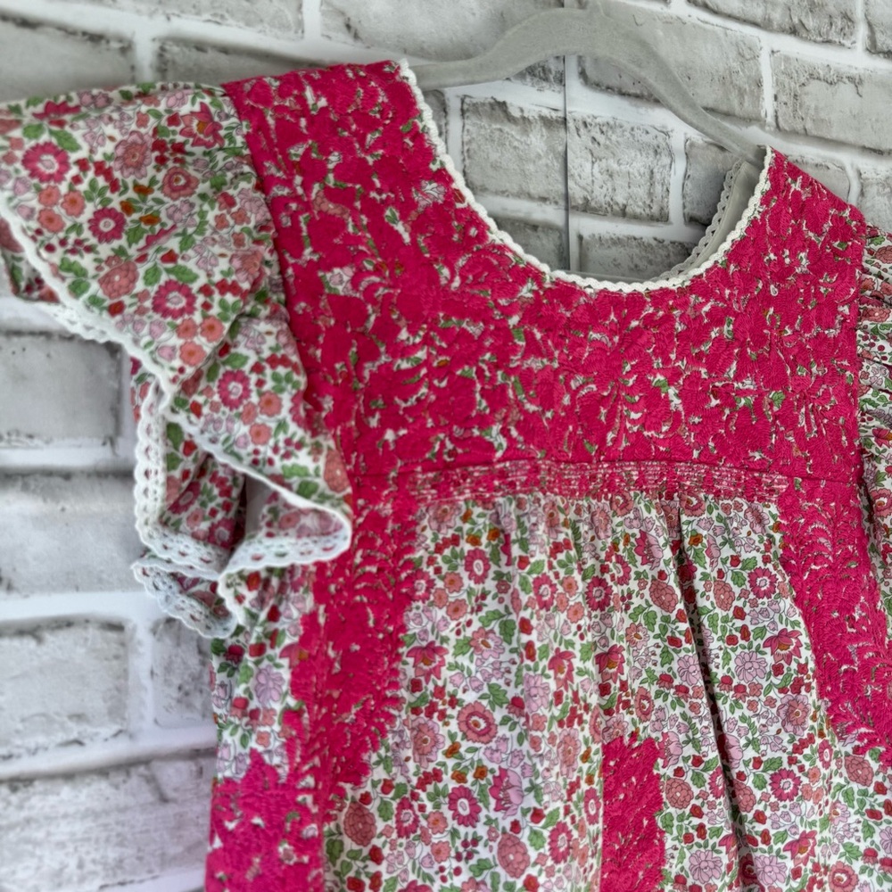 J. Marie embroidered flutter sleeve floral top - Picture 11 of 12